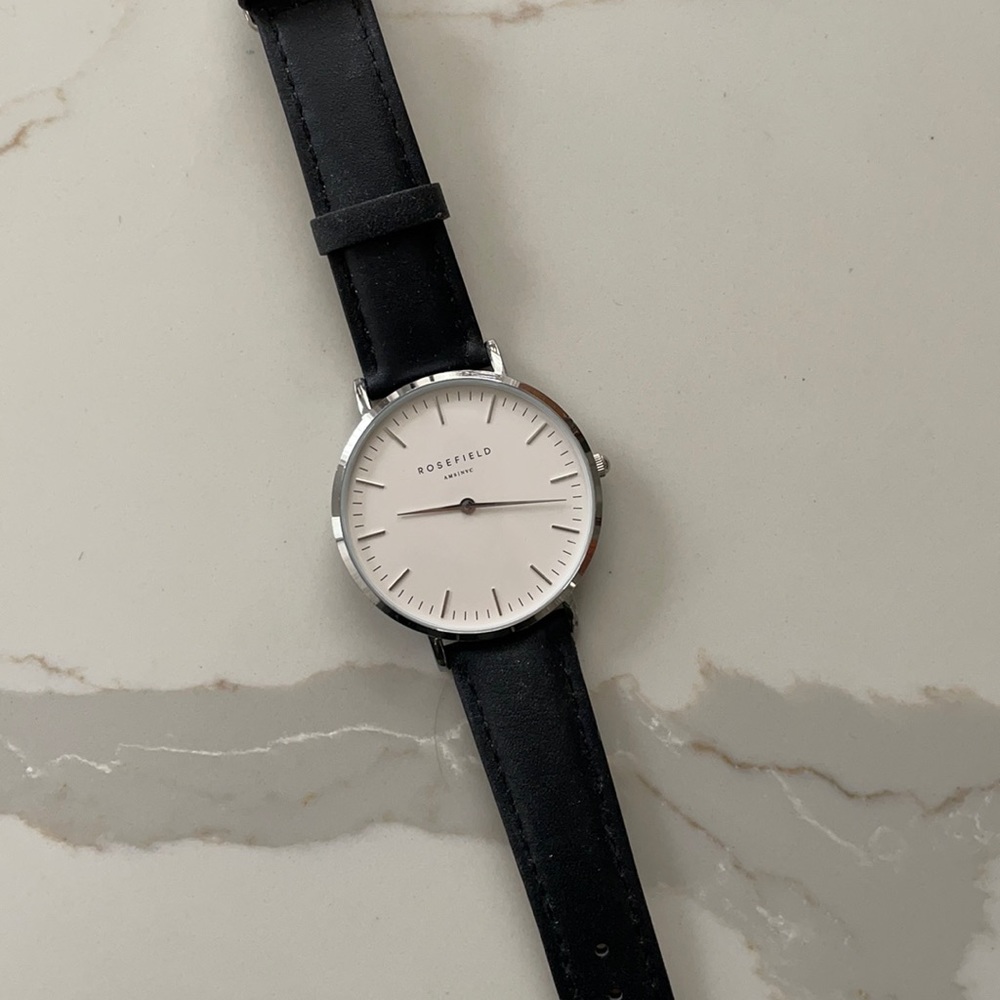 Rosefield silver black watch